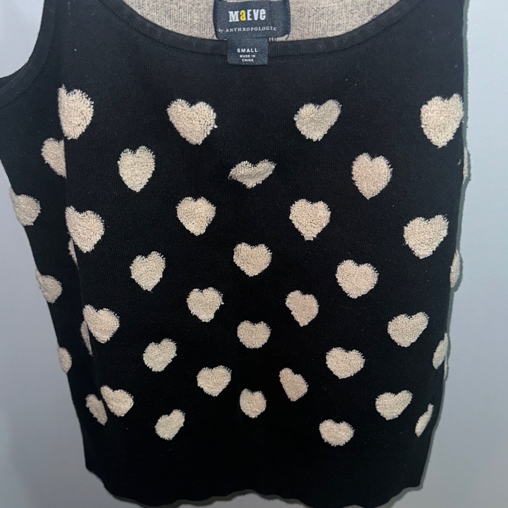 Anthropologie Black and Cream Heart Camisole - Picture 3 of 3